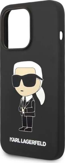 Mbështjellës Karl Lagerfeld Silicone Ikonik MagSafe për iPhone 14 Pro, i zi