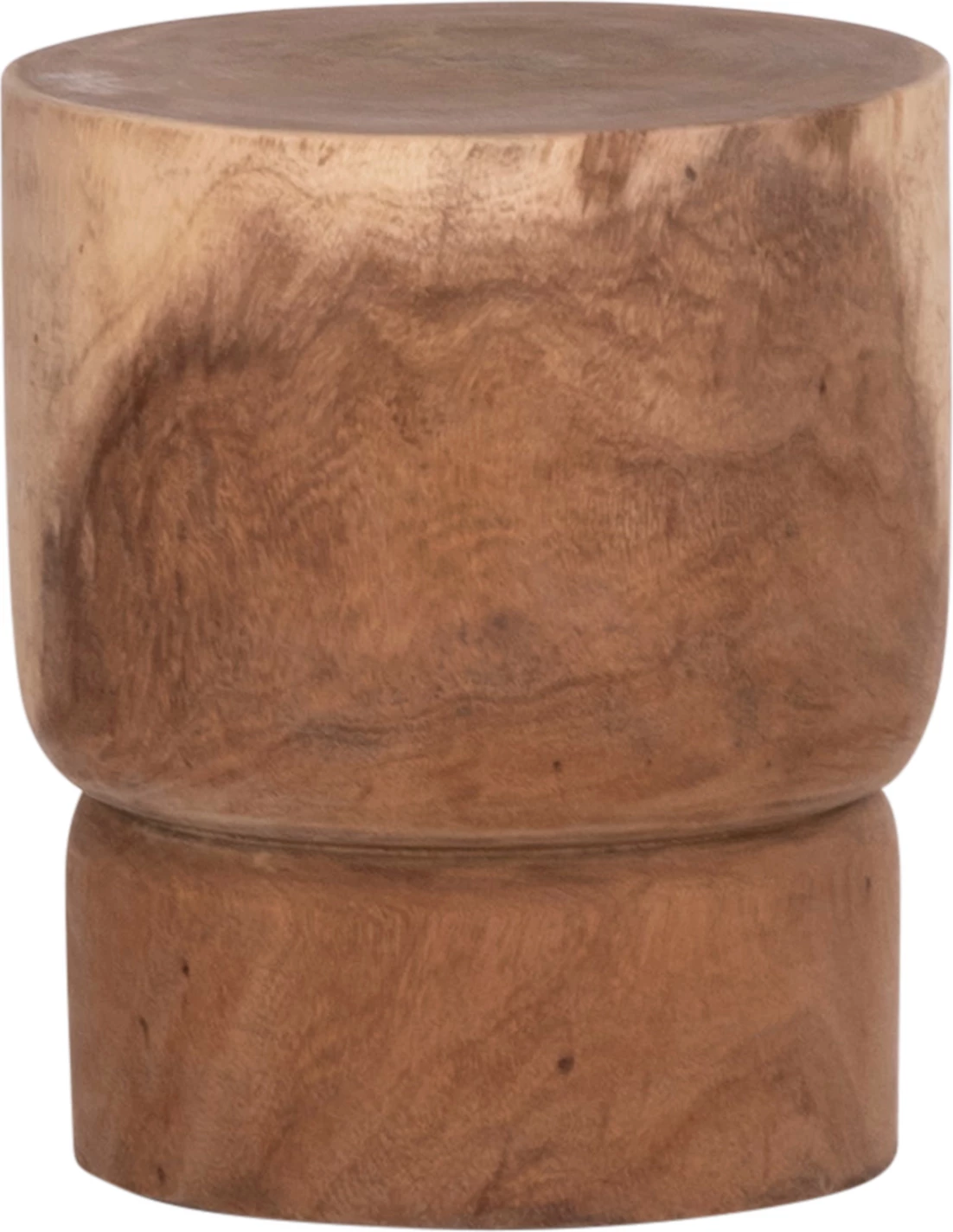 Tavolinë anësore ose stol cilindrik FEBRY, dru suar natyral, Φ40x46cm