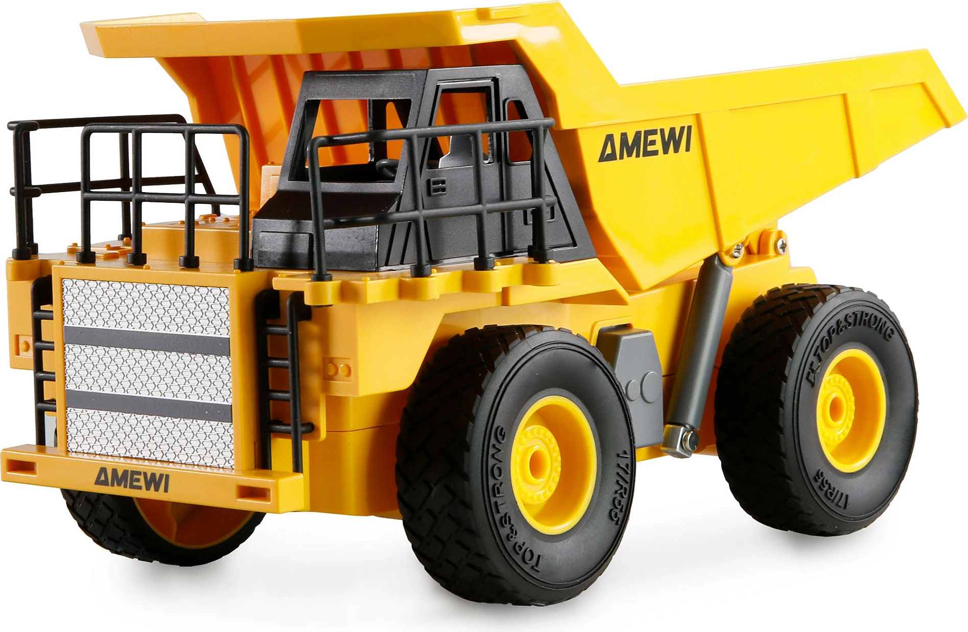 Eskavator RC AMEWI 22710, shkallë 1:24, 2.4GHz, 9 kanale, Li-Ion 500mAh, i verdhë/zi