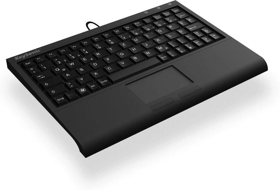 Tastierë mini KeySonic ACK-3410 me touchpad, USB, QWERTZ, e zezë
