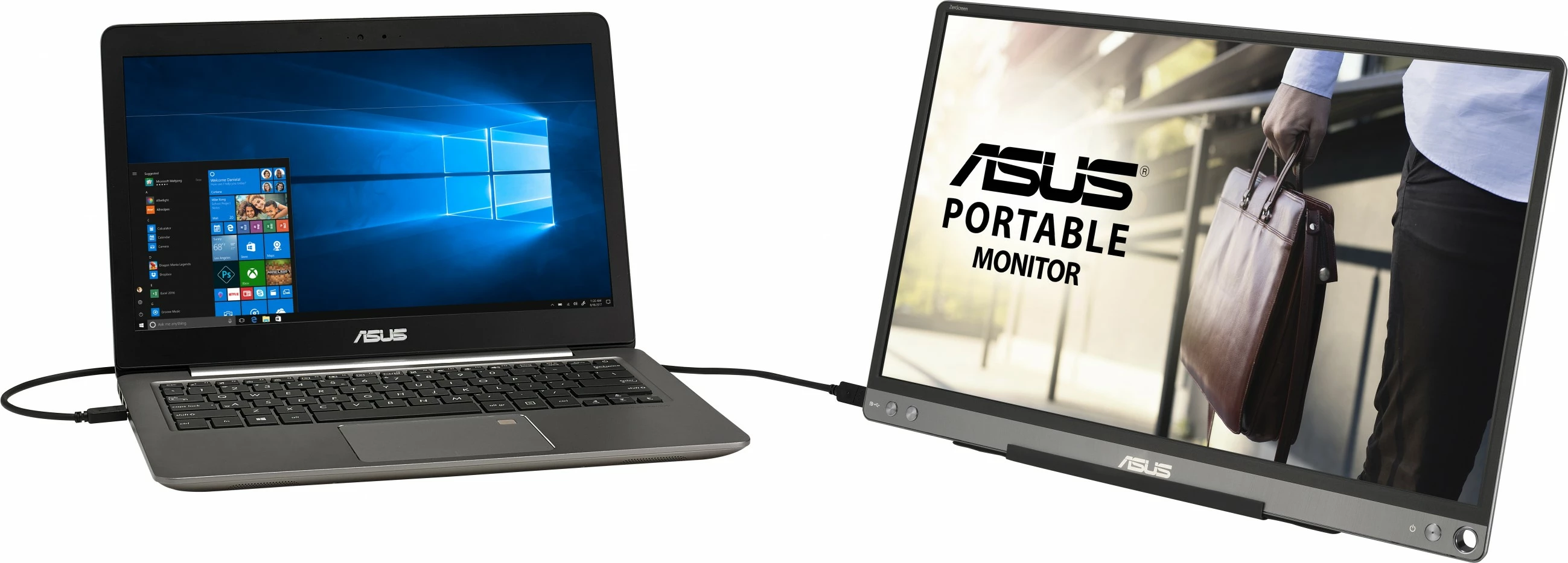 Monitor portativ ASUS ZenScreen MB16ACE, 15.6", Full HD, LED, Gri