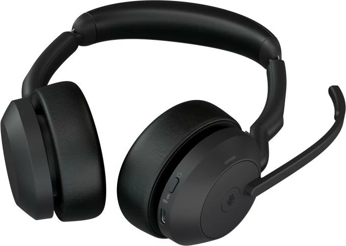 Kufje me mikrofon Jabra Evolve2 55 MS Stereo 25599-999-889 on-ear, wireless 30m, kabllo 1m, të zeza