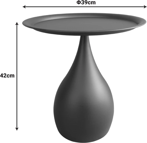 Tavolinë anësore Samino, metal, ngjyrë krem, D39x42cm