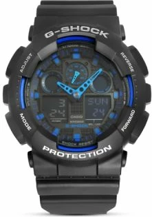 Orë dore për meshkuj Casio G-Shock, zi e kaltër