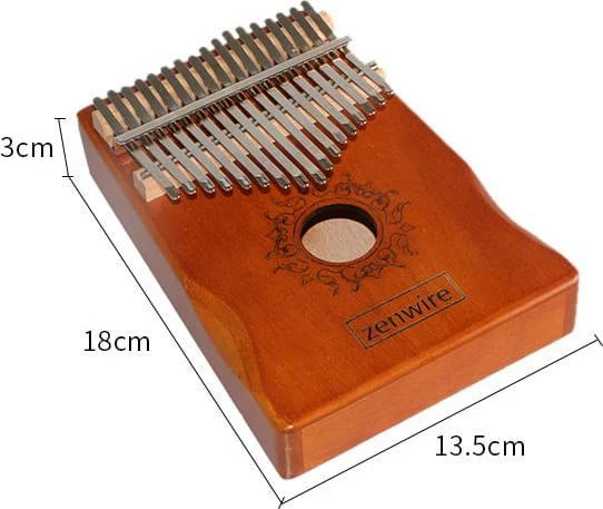Kalimba Zenwire K-01 17 taste dru mahagoni me set aksesorësh, kafe