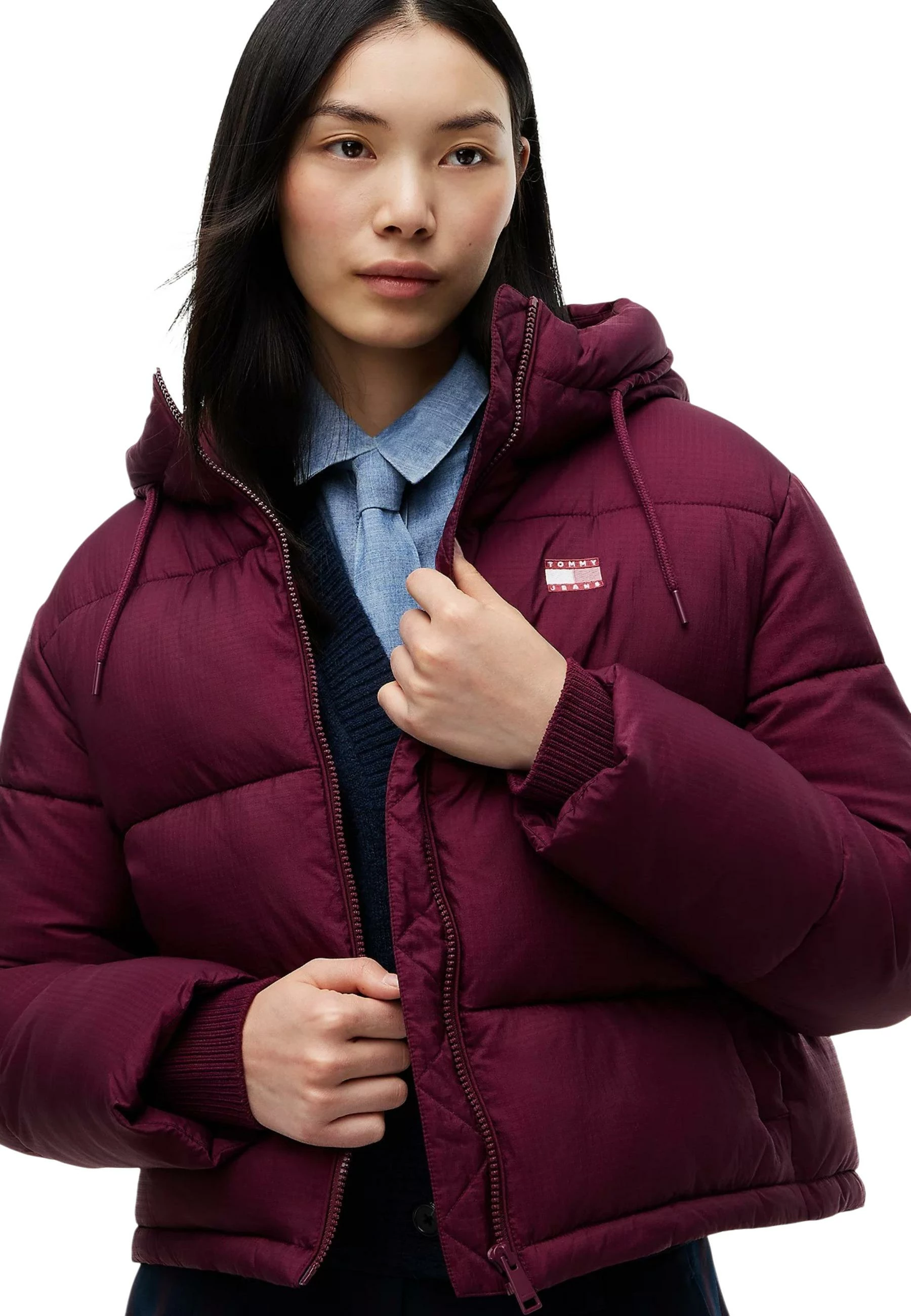 Jakne puffer për femra Tommy Hilfiger Jeans DW0DW21625, bordo [Madhësia: XS]