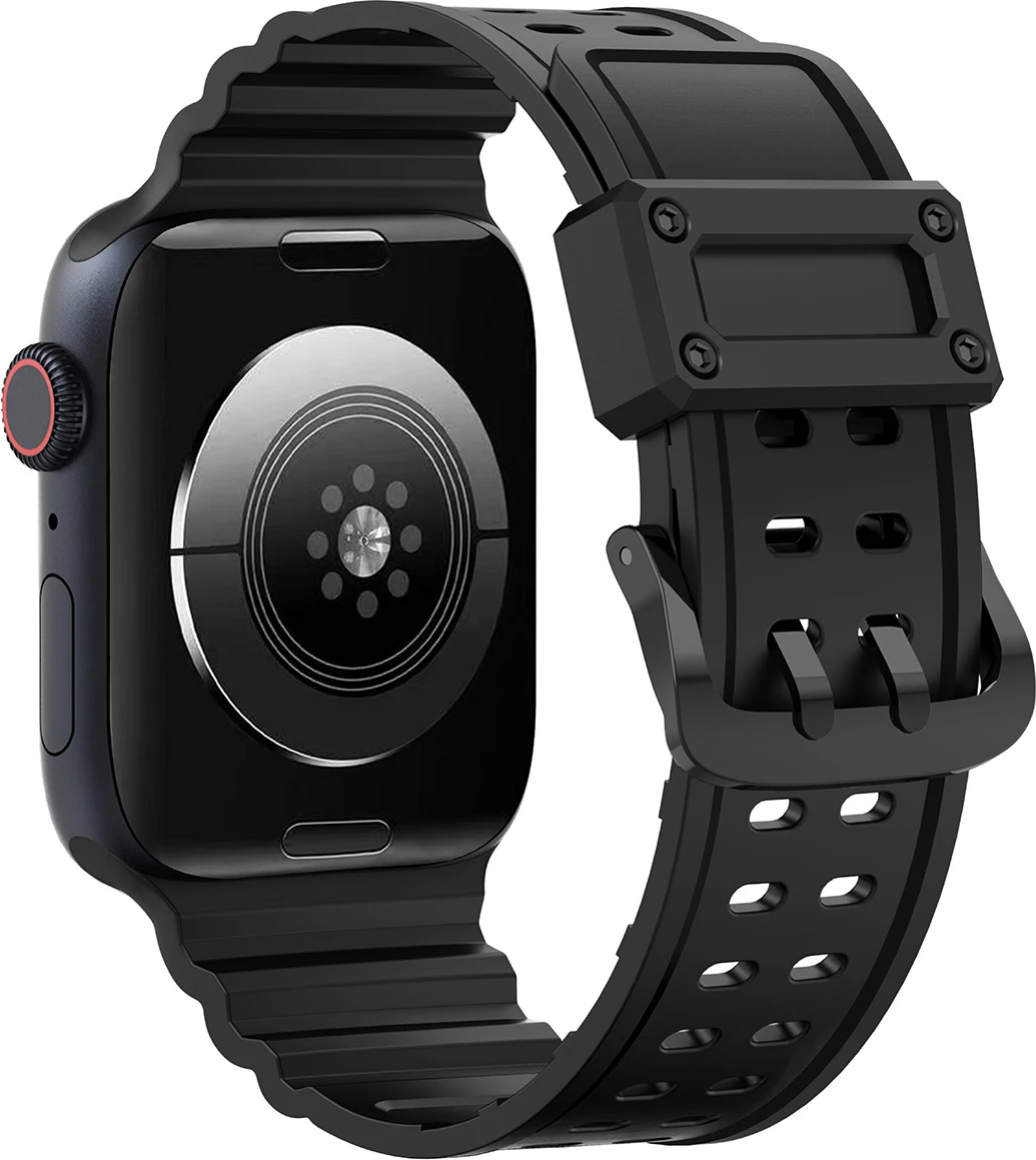 Rrip Apple Watch Hurtel Strap Triple Protection, për seri SE/9/8/7/6/5/4/3/2/1 (41/40/38mm), i zi