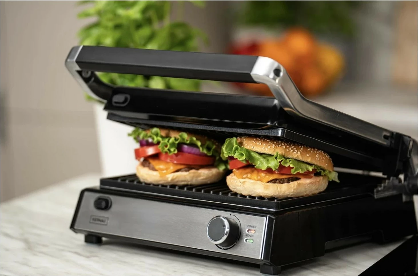 Grill kontakti Kernau KSG 251, pllaka qeramike, inox, argjendtë