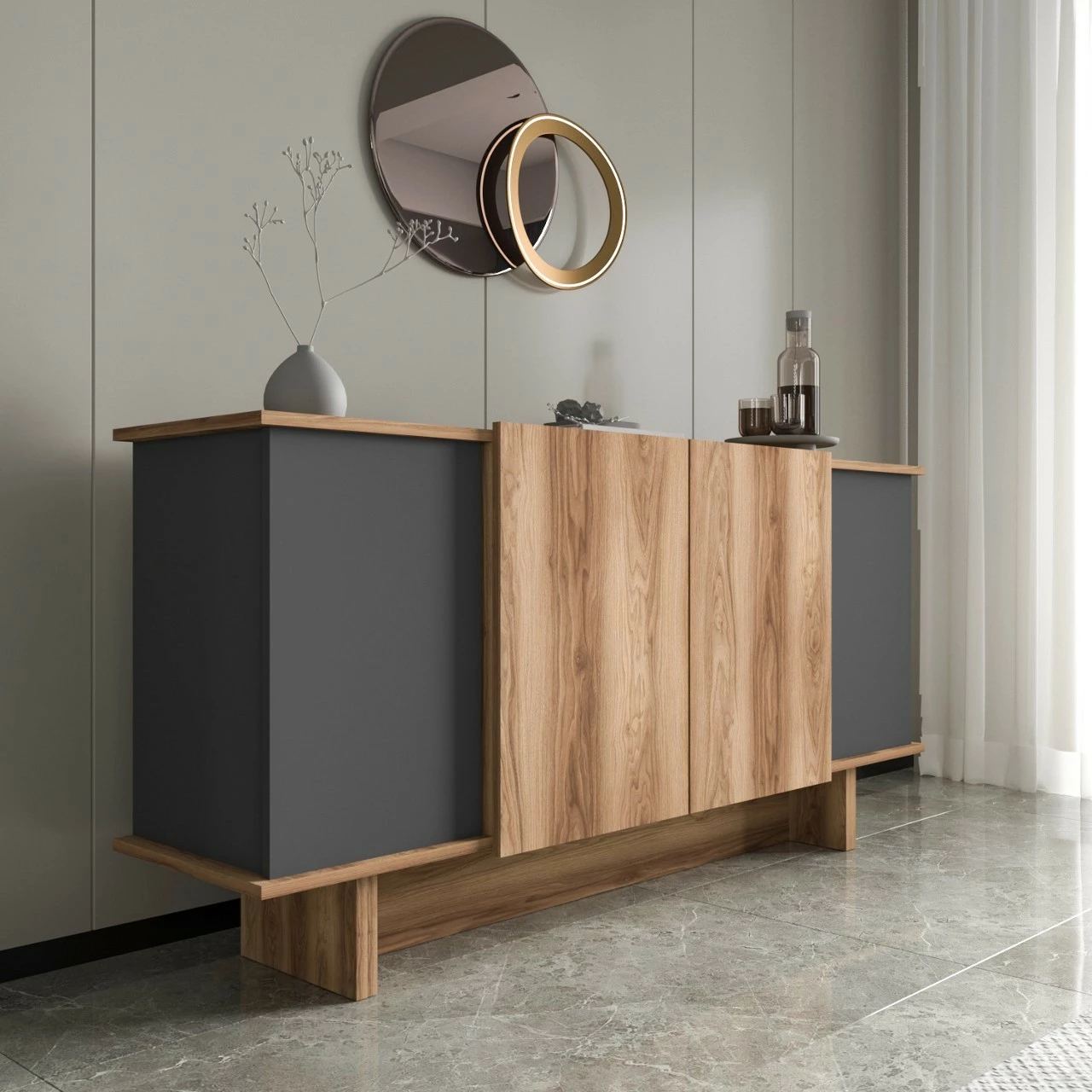 Konsol Skye Decor, Diana, antracit dhe arre