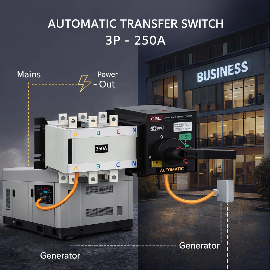 ATS ndërprerës automatik 3P 250A HGLD-250A/3