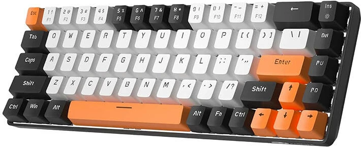 Kasë tastierë MageGee MK-BOX, mekanike, 68 taste, Red Switch, me kabllo, zi-bardhë-portokalli