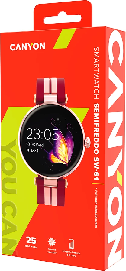 Smartwatch CANYON Semifreddo SW-61 1.19\" AMOLED 190 mAh Rose Gold