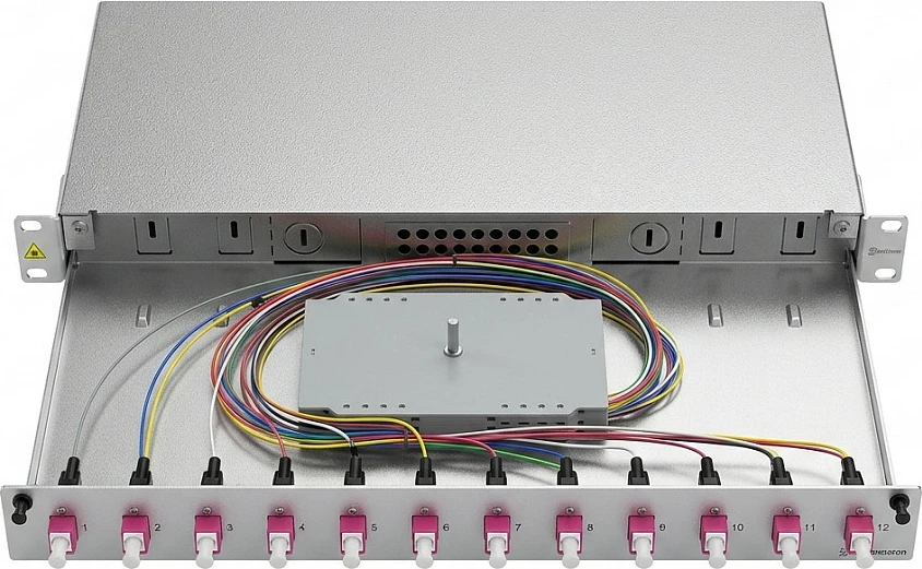 Panel optik EasyLan LWL-Spleibox 19" 1U, 12 porta LC-Duplex, OM4