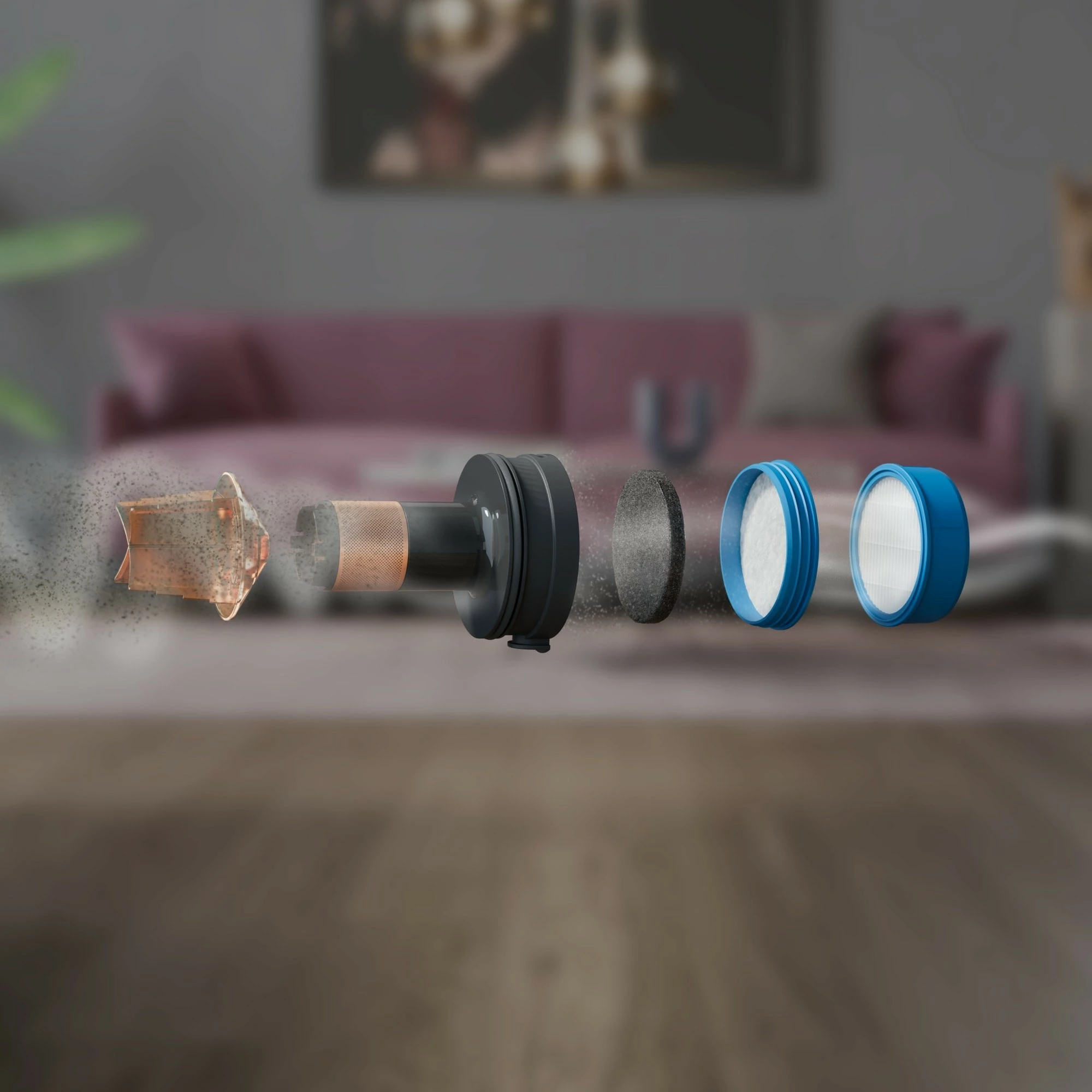 Set filterash AEG ASKW5, 3 copë, aksesor për fshesë me korrent, blu/bardhë