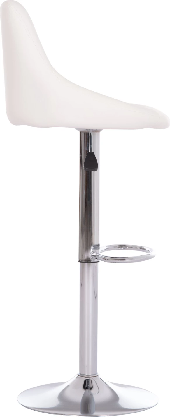 Karrige për bar ROSE, bazë kromi, lëkurë PU e bardhë, set prej 2 copësh, 48x45x105cm