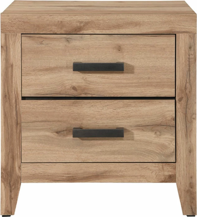 Komodinë natyrale me 2 sirtarë, 58x41x62