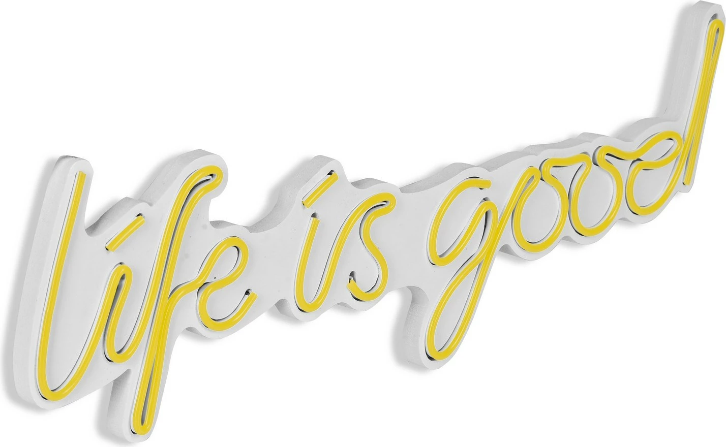 Dritë dekorative plastike LED, 'Life Is Good', ngjyrë e verdhë