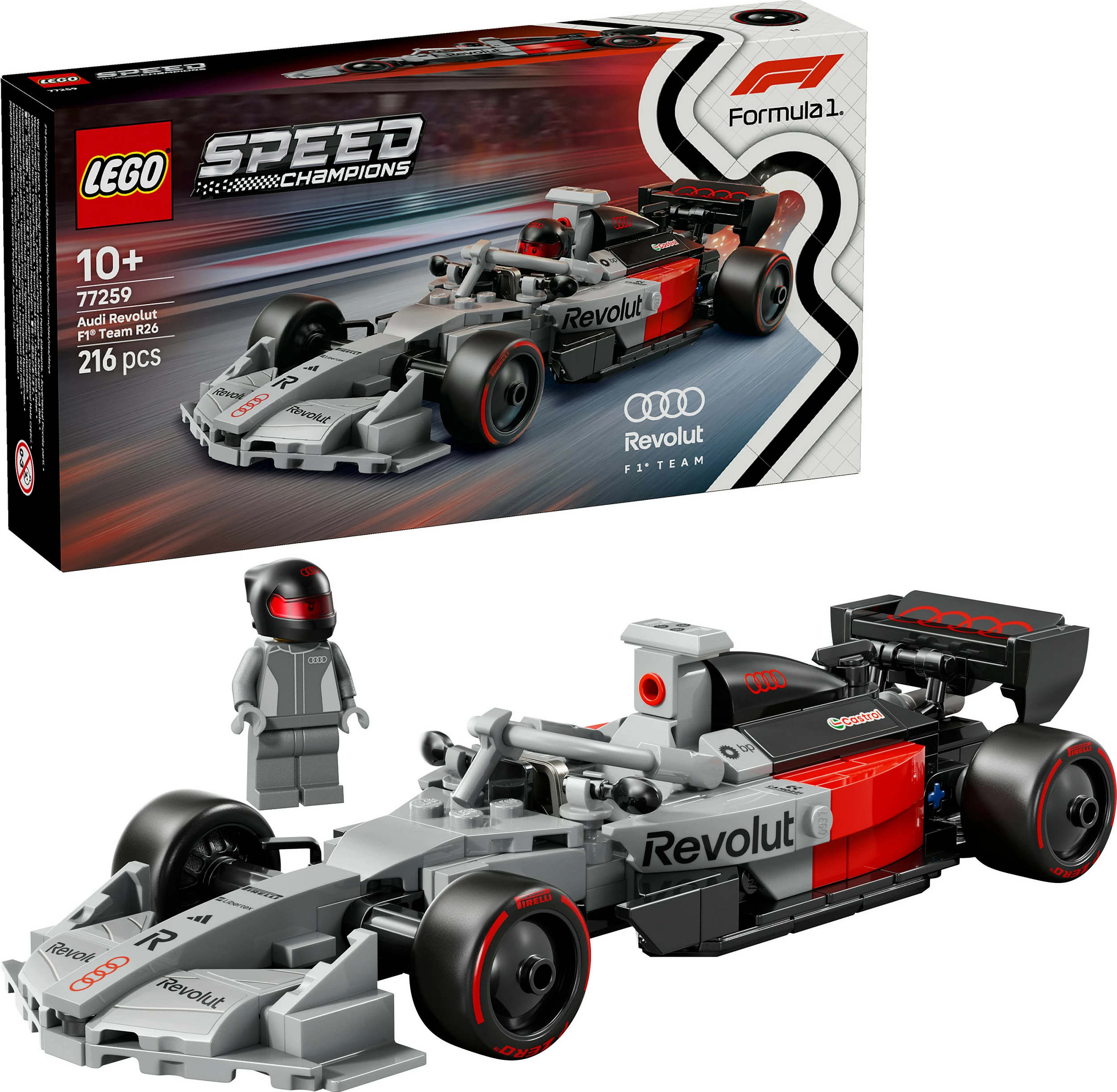 Set ndërtimi LEGO Speed Champions 77259 Audi Revolut F1 Team R26, 216 pjesë, multikolor