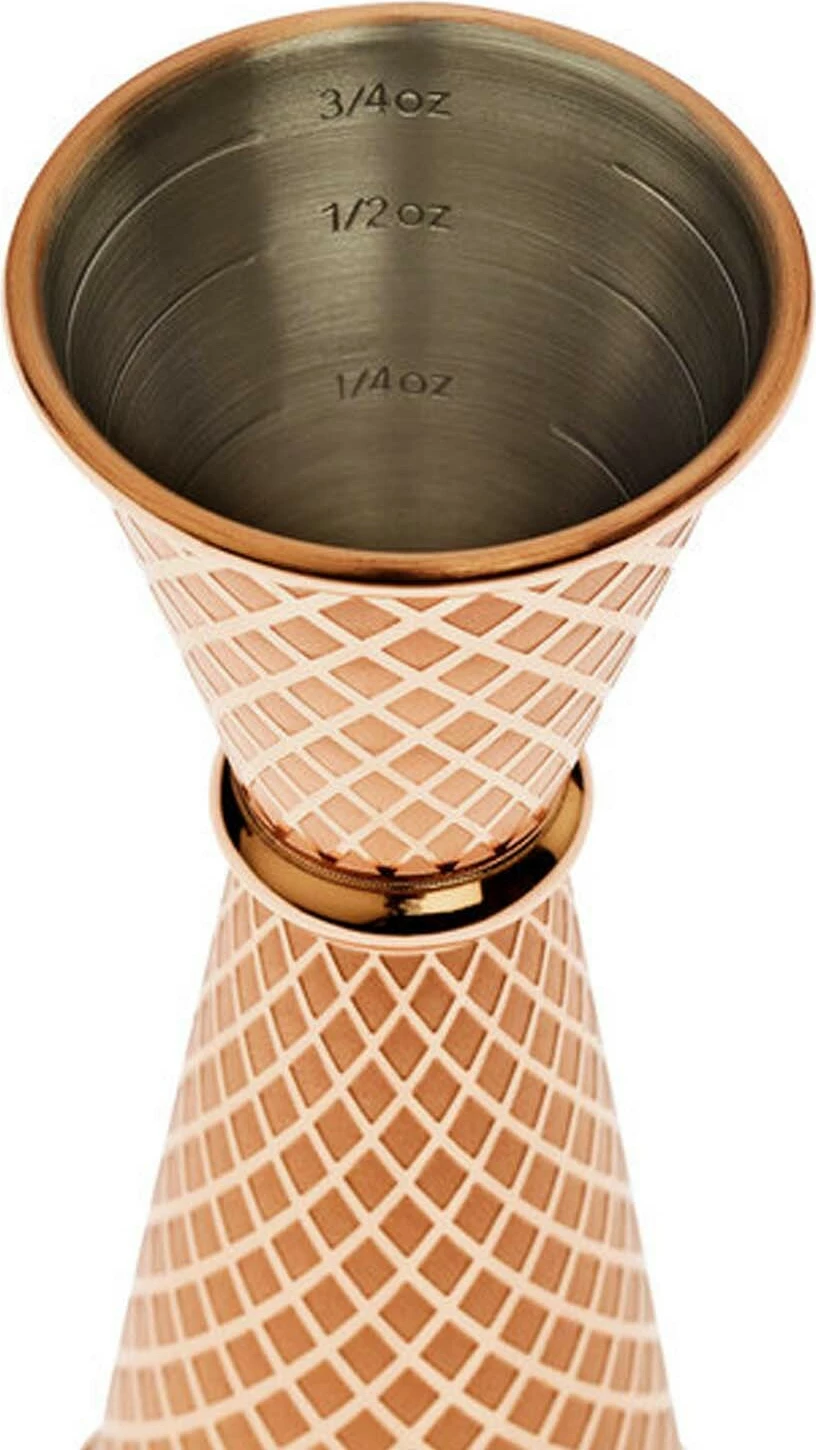 Matës koktejsh japonez, BarFly Diamond Lettice, 30/60 ml, çelik inox 18/8, bakër