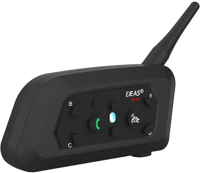 Interkom për motoçikletë EJEAS V6PRO+, Bluetooth 5.1, IP67, i zi