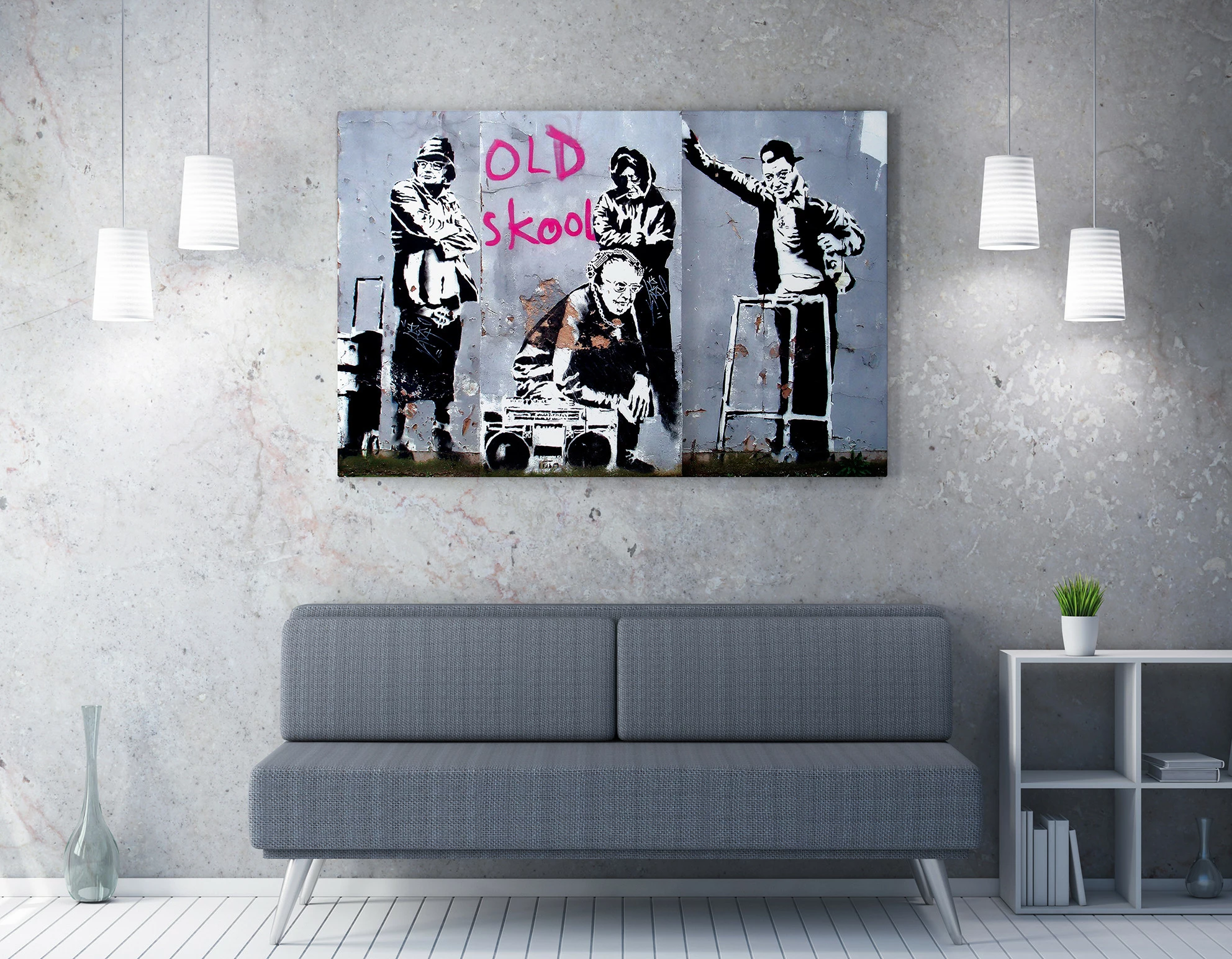 Pikturë dekorative në kanavacë, Banksy, shumëngjyrëshe, WY53, 50x70cm