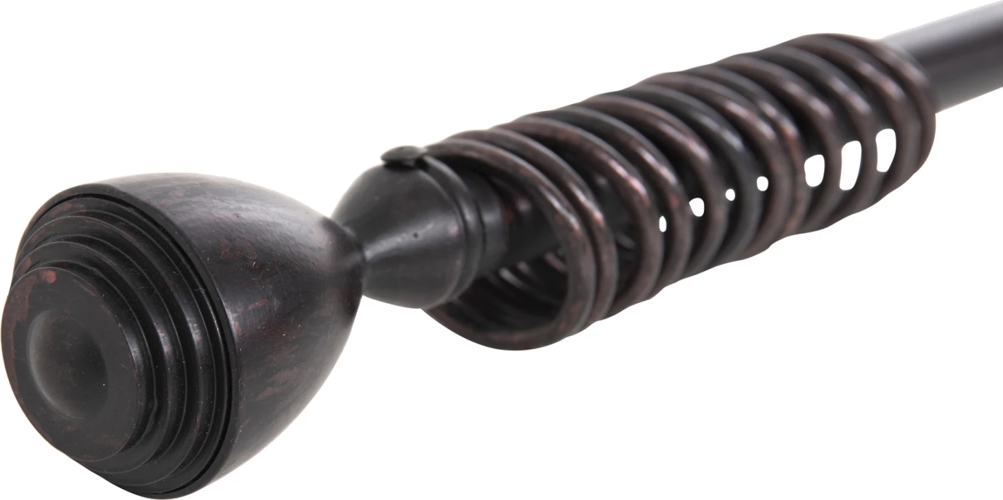 Shufër metalike për perde, e palosshme, ngjyrë zi-kuqe, me maja konike, FH11280.03, 110-210 cm