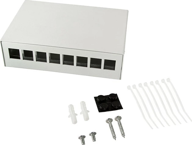 Kuti Consolidation Point LogiLink, 8-port, montim tavolinë/mur/rail, gri