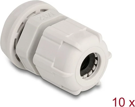 Gland kabllor DeLOCK M12, IP68, 4-6.5 mm, paketë 10 copë, gri
