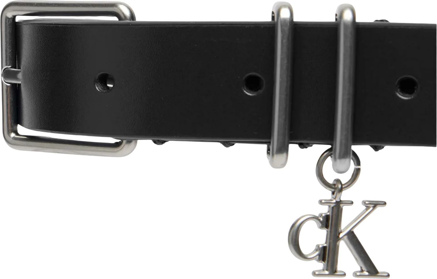 Rrip për femra Calvin Klein Monogram Charm Keeper Belt 25mm, i zi [Madhësia: 90]