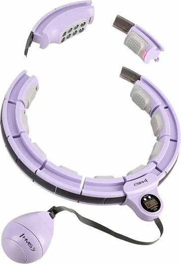 Hula hoop magnetik HMS HHM13, me peshë dhe numërues, i rregullueshëm 9-13 elemente (bel 60-96 cm), 40 cm, vjollcë