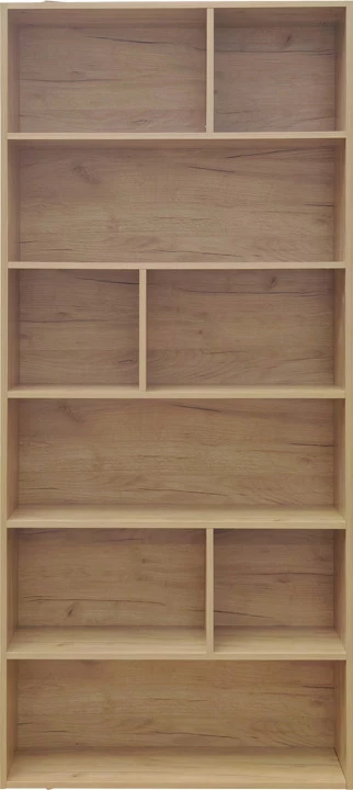 Raft librash Evergin me sirtarë, MDF, ngjyrë lisi, 80x30x180cm