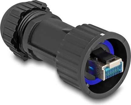 Konektor RJ45 DeLOCK Cat6A IP68 field-assembly me feed-through coupler, i zi