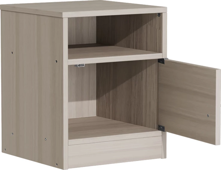 Komodinë anës krevati Foly, dollap ngjyrë lis gri, 40x40x50cm