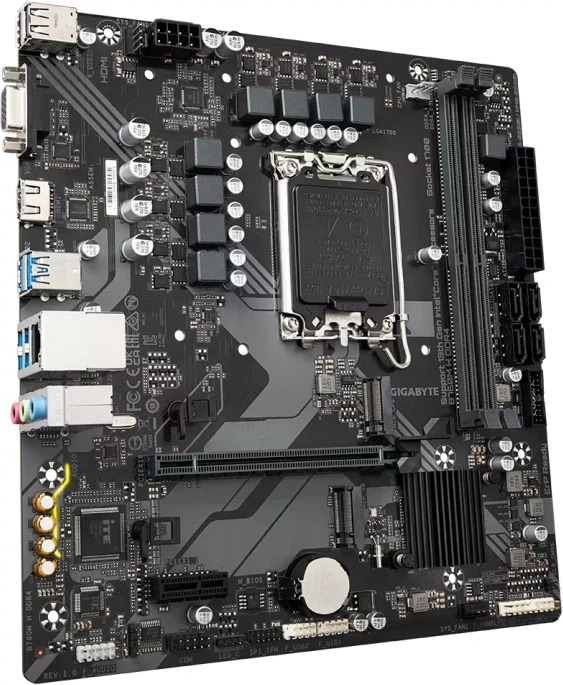 Pllakë amë GIGABYTE B760M H DDR4, mATX, LGA1700, DDR4 deri 128GB, 2x M.2, HDMI, USB 3.2 Gen1, SATA3, e zezë