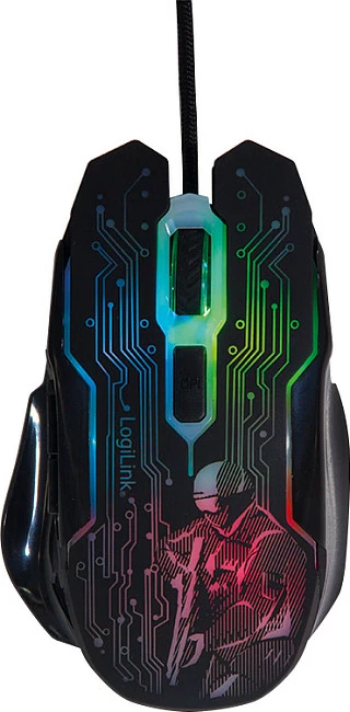 Maus gaming LogiLink, USB, 6 butona, 2400 DPI, zi me blu