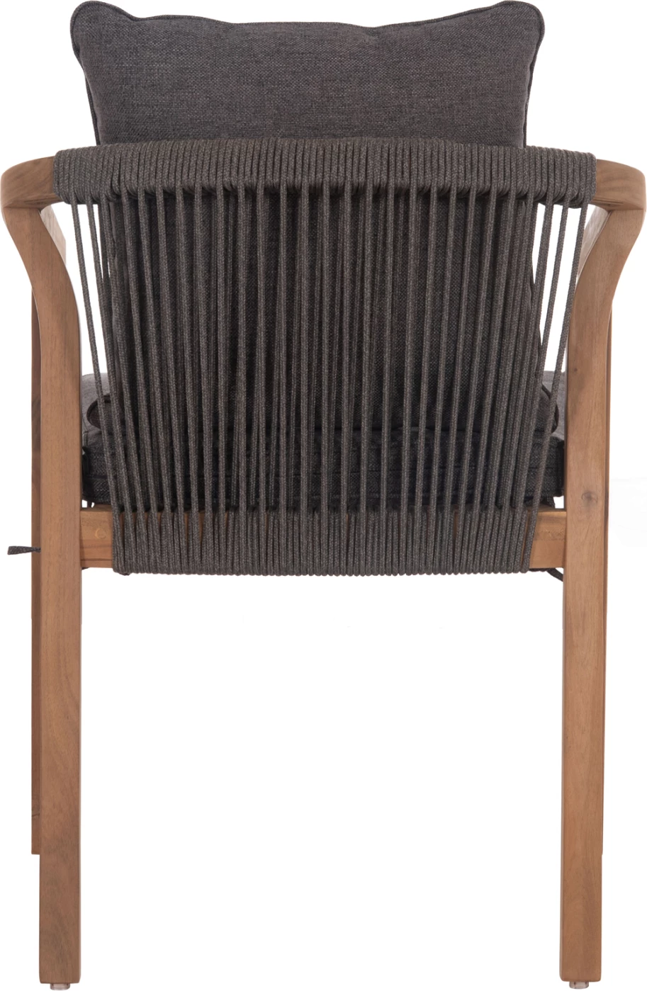Karrige për drekë jashtë CONTREL FH6244.02, dru akacie natyrale, litar & jastëkë gri, 61x58x75cm, set prej 2 copë