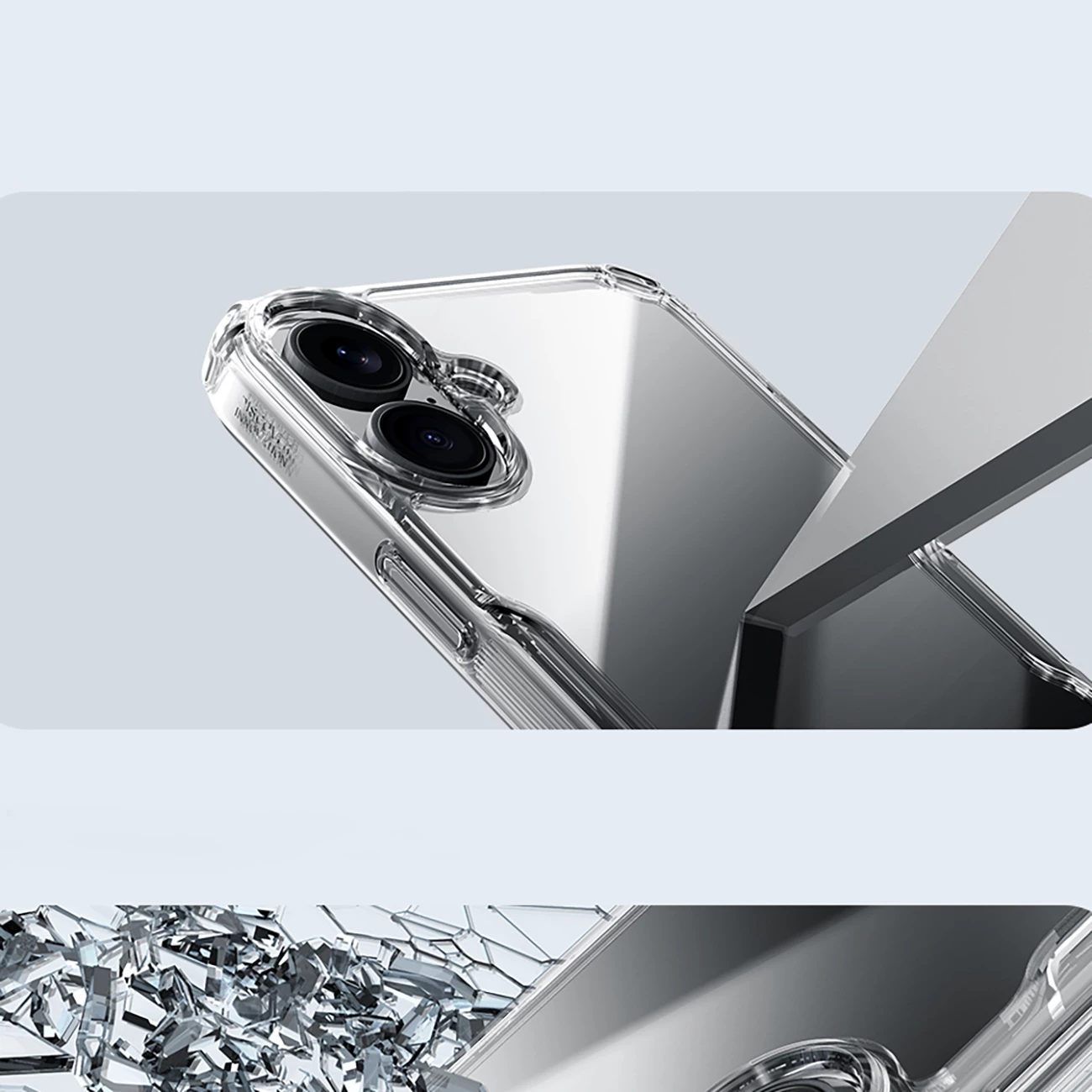 Mbështjellës Nillkin Nature Pro për iPhone 16, transparent dhe bardhë