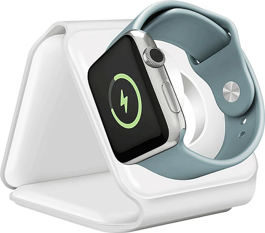 Karikues wireless magnetik LogiLink 3n1 për pajisje Apple, i bardhë