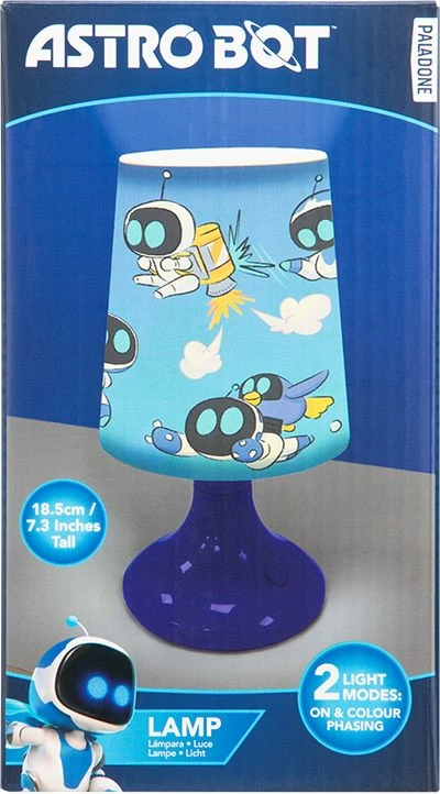 Lampë tavoline Paladone Astro Bot 18.5 cm, me ndërrim ngjyrash, 3xAA, blu
