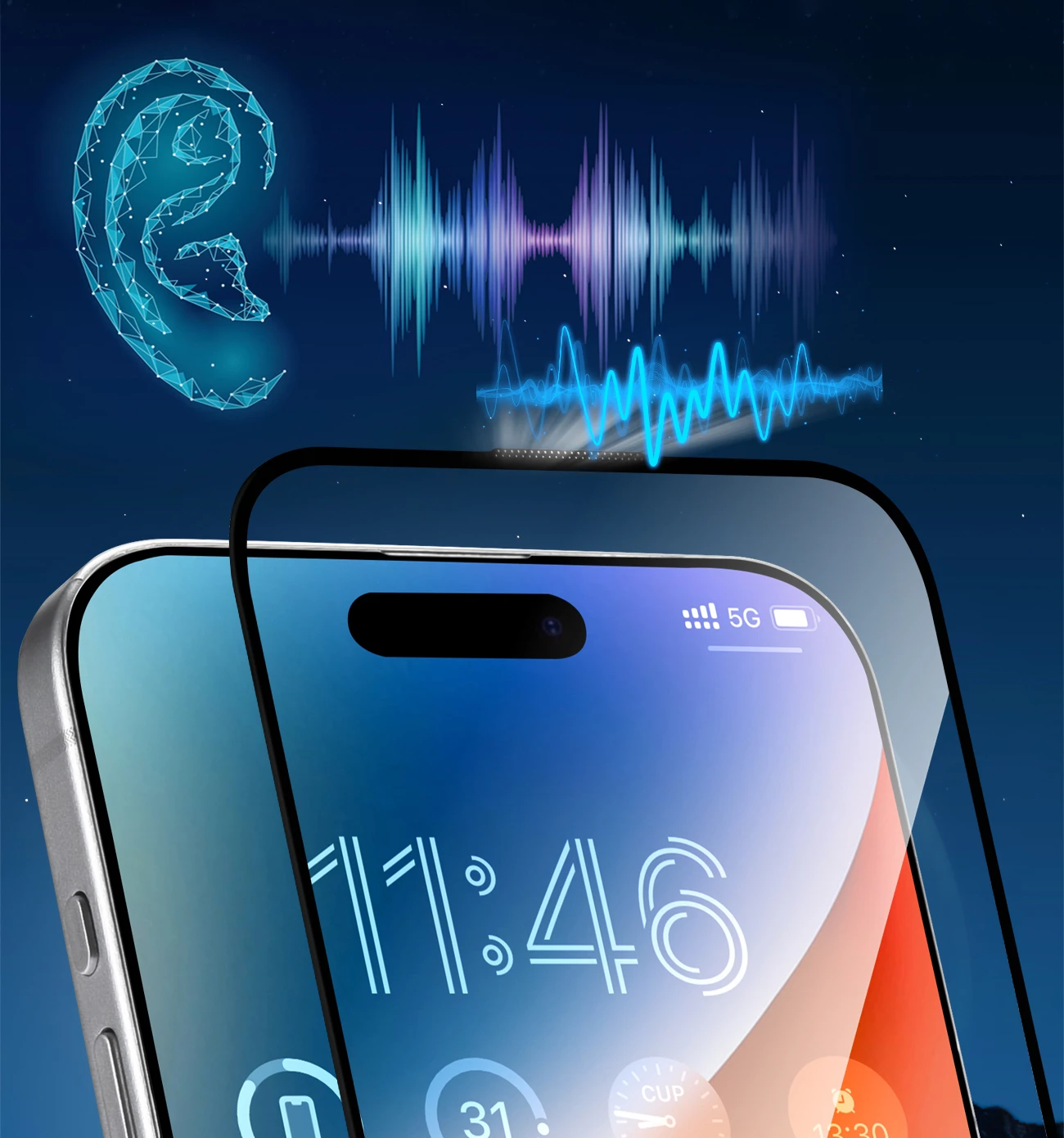 Xham i temperuar Joyroom JR-MKN0314 për iPhone 16 Pro Max, Corning Eyecare