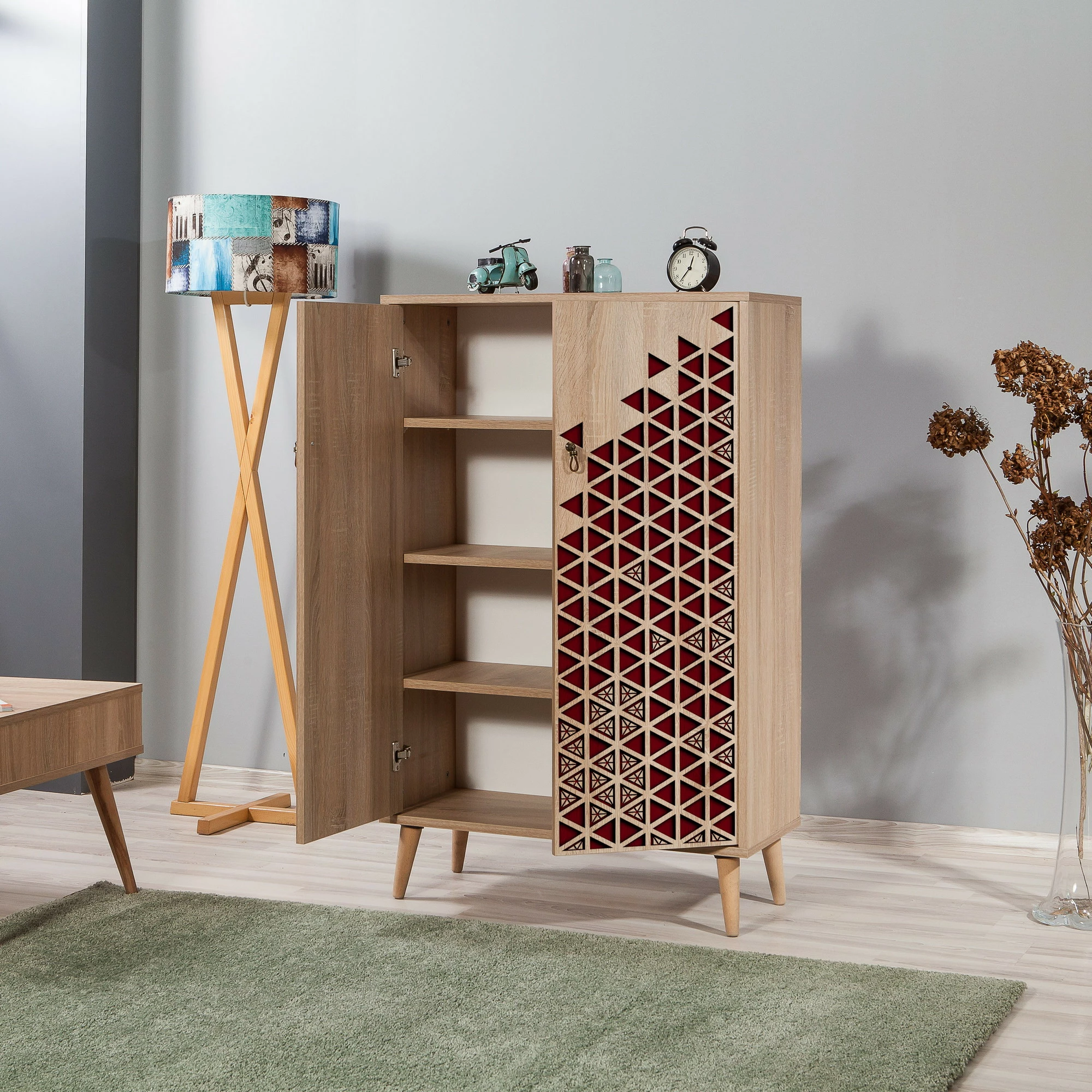 Dollap multifunksional Hanah Home, Multibox - 122, ngjyrë lisi Sonoma