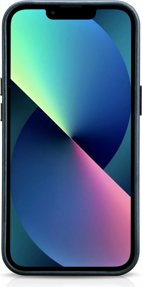 Mbështjellës lëkure iCarer Oil Wax Premium për iPhone 14 Plus me MagSafe, Kaltër e errët