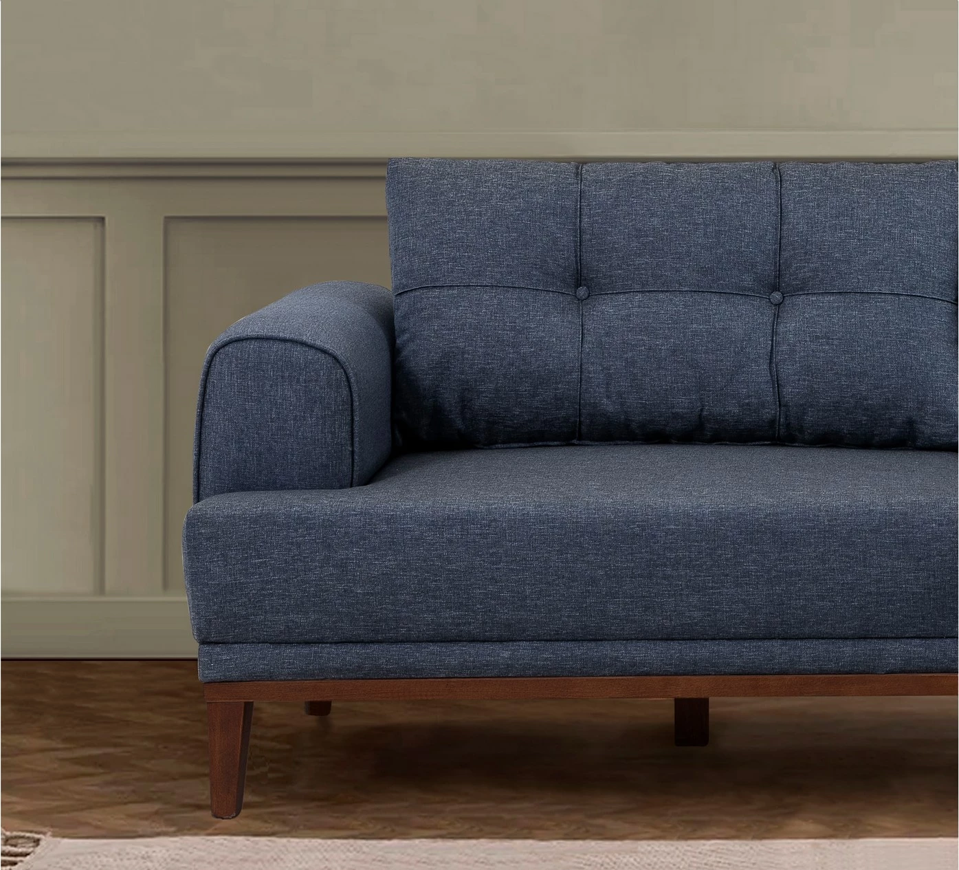 Set divanësh Atelier del Sofa, Vina, ngjyrë kaltër e errët, dru arre