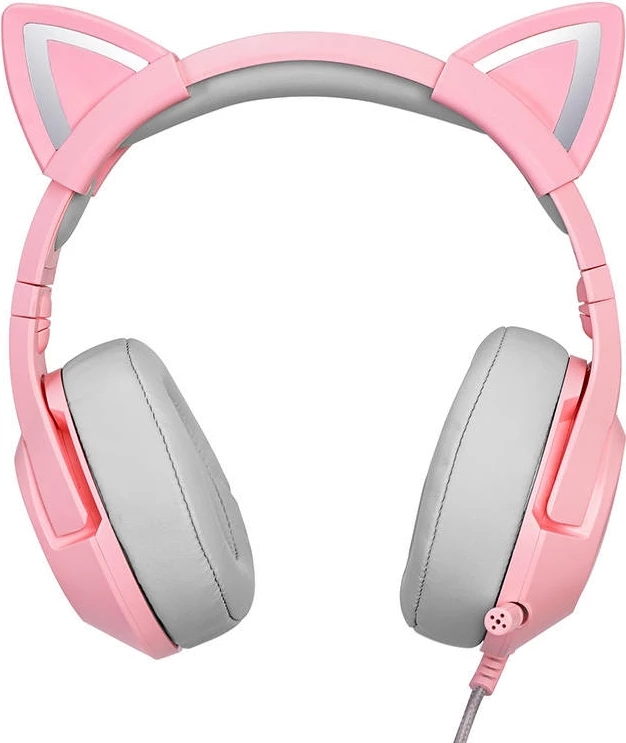 Kufje gaming ONIKUMA K9 me mikrofon, RGB, 3.5mm, Rozë, me veshë maceje