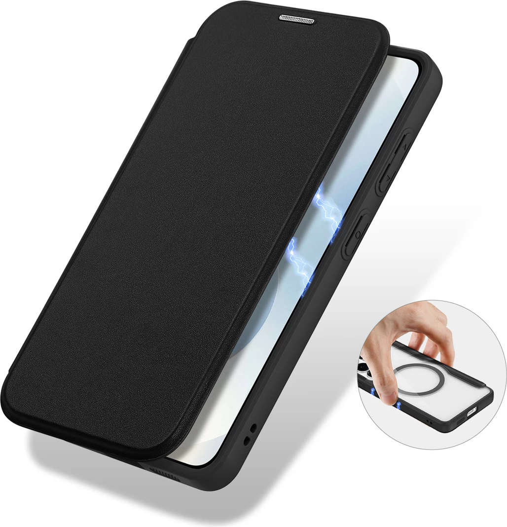 Mbështjellës Dux Ducis Skin X Pro për Samsung Galaxy S26, me MagSafe & portofol, i zi