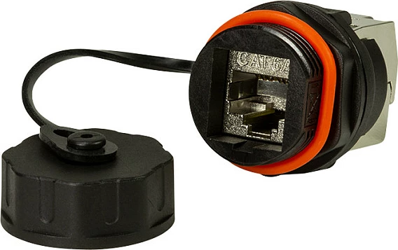 Prizë Keystone LogiLink Cat.6A RJ45 STP industriale, me kapak mbrojtës