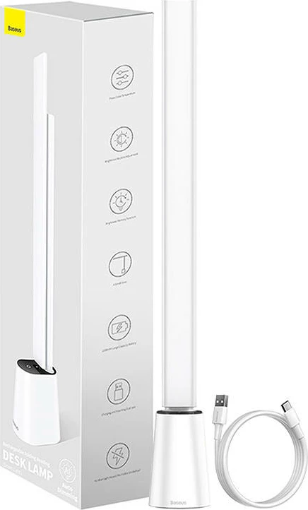 Llambë tavoline Baseus DGZG-02, e palosshme, rikarikueshme, e bardhë