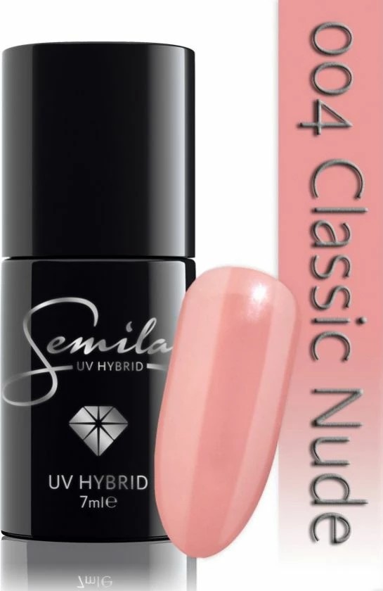 Llak hibrid për thonj Semilac 004 Classic Nude 7 ml, nude rozë