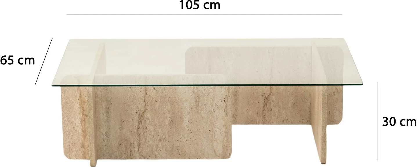 Tavolinë kafeje Hanah Home, Escape, ngjyrë travertine