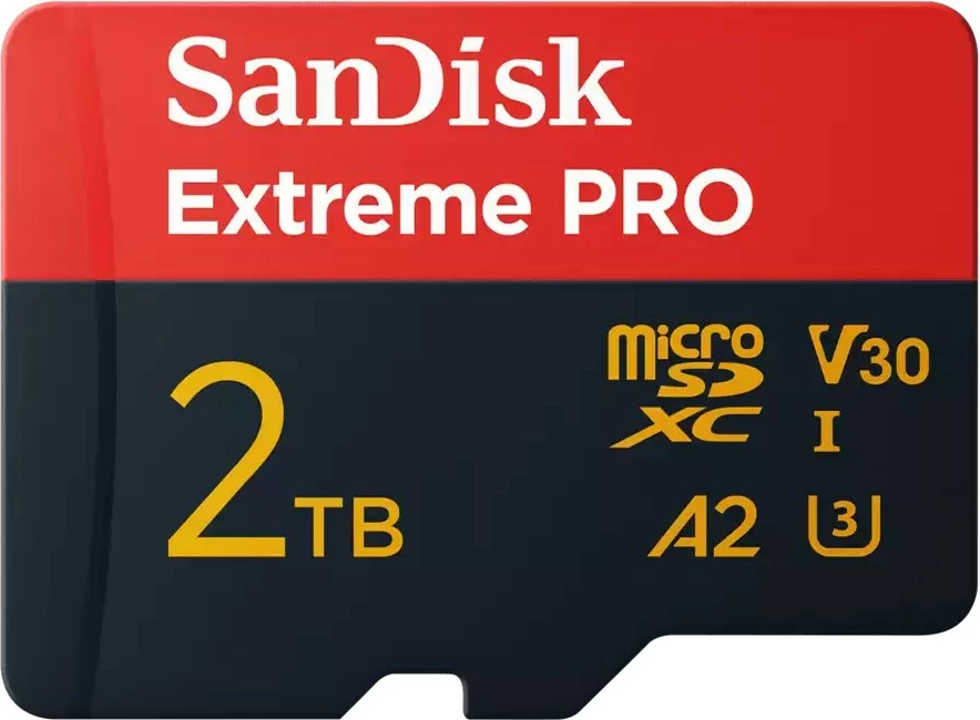 Kartelë microSDXC Sandisk Extreme PRO, 2 TB, Class 10, UHS-I, e zezë dhe e kuqe